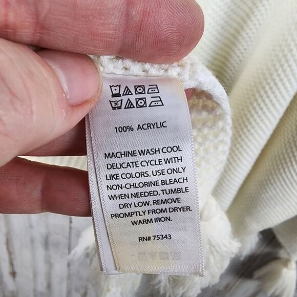 Cynthia Rowley Crochet Cardigan Sweater Ivory Size One Size - Picture 8 of 11